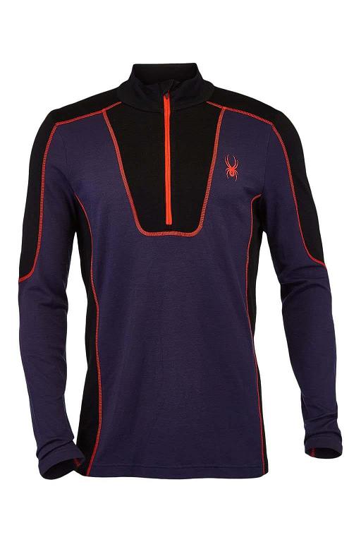 Camiseta Spyder Elevation Half Zip Baselayer Grises Negros Para Hombre Mexico MX35819